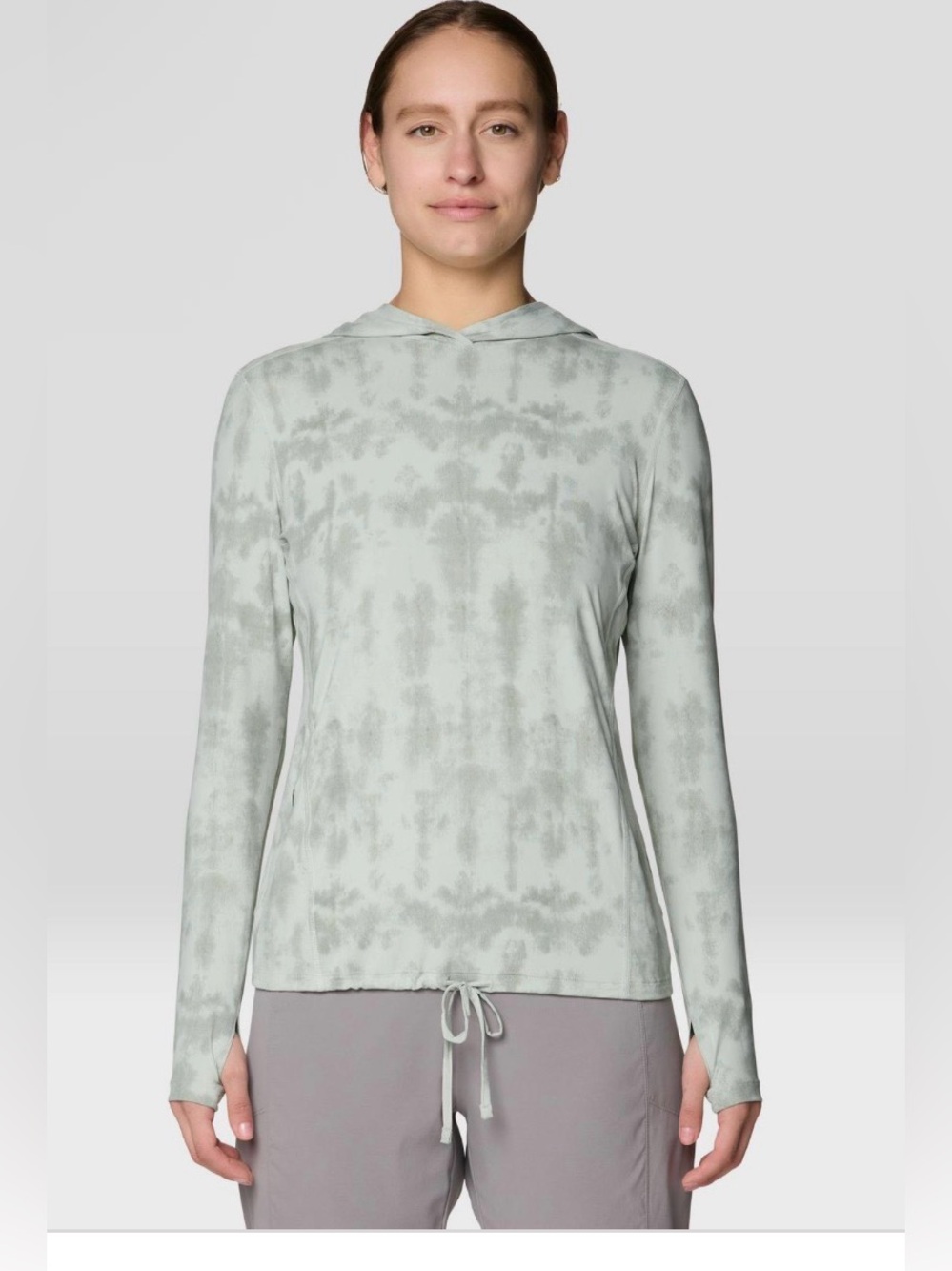 Mountain Hardwear Women’s Crater Lake Long Sleeve Hoodie Lightweight Gray UPF 50